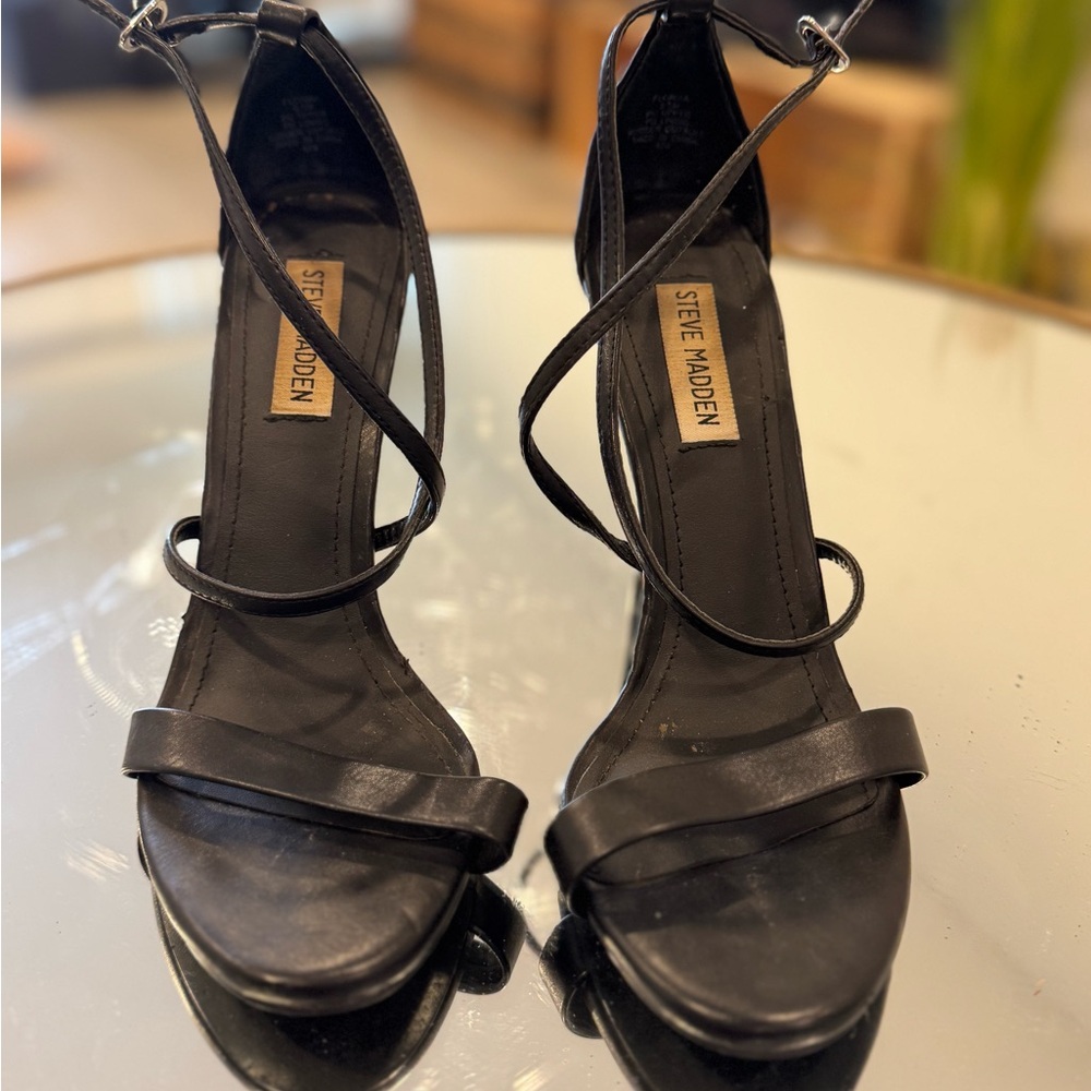 Steve Madden Black Strappy Heels